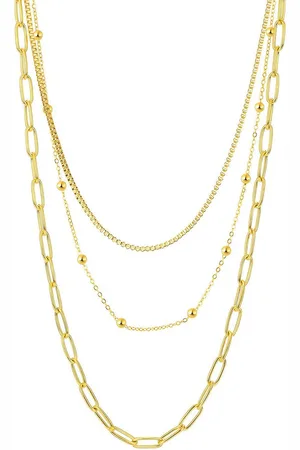 Firetti Edelstalen ketting Sieraad cadeau trio layerketting