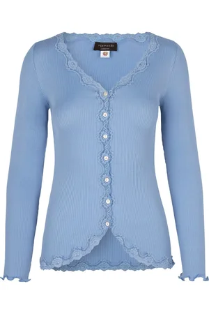 Rosemunde Vest Babette Silk Cardigan prachtige vintage kantafwerking, waardevolle parelmoer knoopsluiting