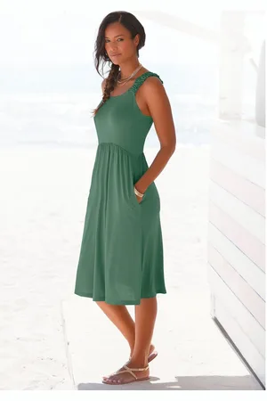 beachtime Jerseyjurk met zakken, zomerjurk knielengte, strandjurk, basic