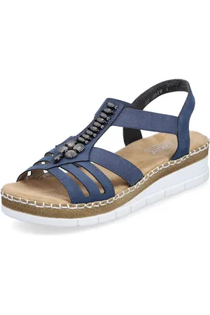 Rieker Sandalen zomerschoen, sandaal, sleehak, met modieuze decoratieve elementen