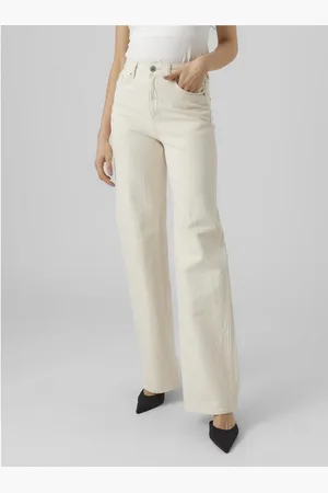 VERO MODA Straight jeans VMTESSA HR WIDE STR JEANS ECRU GA