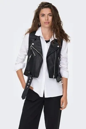 ONLY Imitatieleren gilet ONLVERA FAUX LEATHER WAISTCOAT OTW NOOS