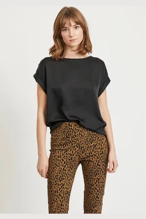 VILA Shirtblouse VIELETTE Voorpand van glanzend satijn