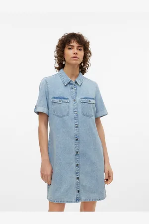VERO MODA Jeans jurk VMJENNIE SS SHORT DENIM DRESS NOOS
