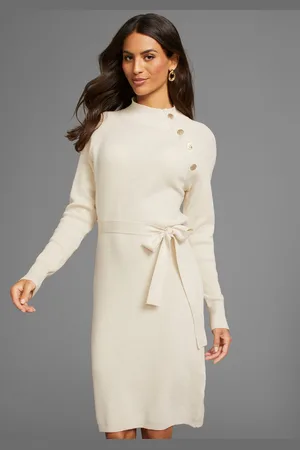 Laura Scott Gebreide jurk met knoopdetail