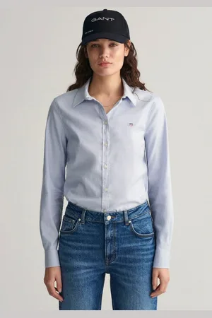 GANT Blouse met lange mouwen Nieuwe Slim Stretch Oxford Blouse voor comfortabel zitten en bewegingsvrijheid, new slim stretch, kreukvrij