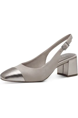 Marco Tozzi Slingback pumps , avondschoen, zomerschoen, blokhak, in modieuze vierkante vorm