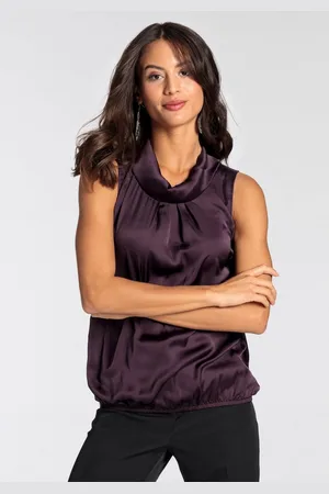 Laura Scott Top van satijn en jersey - nieuwe kleuren