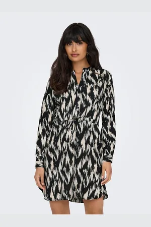 ONLY Gedessineerde jurk ONLCORY L/S V-NECK TUNIC
