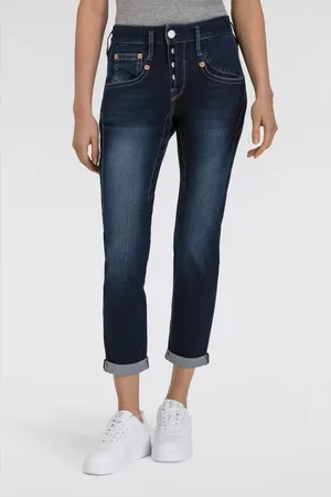 Herrlicher 7/8 jeans Shyra Cropped Reused Denim met diep zittende zakken aan de voorkant