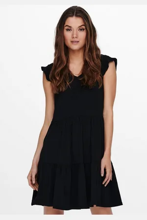 ONLY Jerseyjurk ONLMAY CAP SLEEVES FRILL DRESS