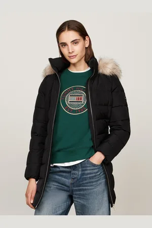 Tommy Hilfiger Gewatteerde jas HERITAGE DOWN TYRA COAT WITH FUR