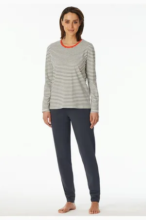 Schiesser Pyjama "Casual Essentials" met afgewerkte, ronde halsopening (2-delig)