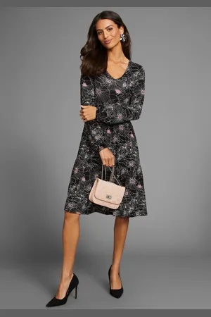 Laura Scott Jerseyjurk met filigraan bloemenprint