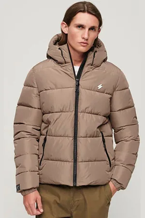 Superdry Gewatteerde jas HOODED SPORTS PUFFR JACKET met contrastkleurig borduursel