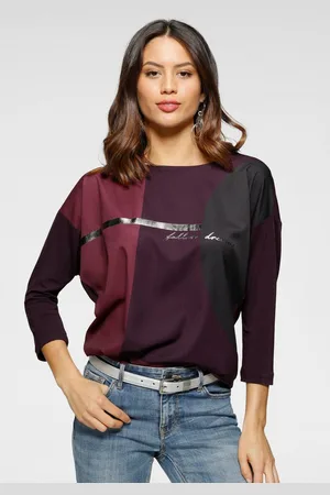 Laura Scott Overhemdblouse in materiaalcombinatie met folieprint