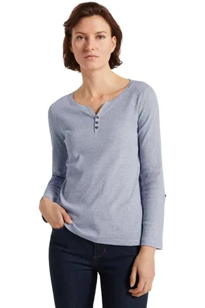 TOM TAILOR Shirt met lange mouwen Dames Henleyshirt