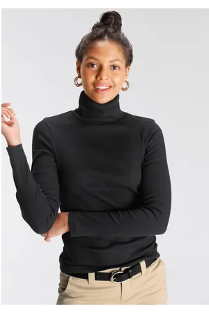 AJC Shirt met lange mouwen zeer figuurvolgend, rolkragen, basic-stijl