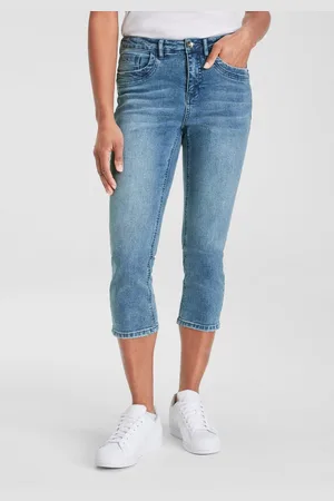 H.I.S Capri jeans smalle broekpasvorm, opgerolde pijpafsluitingen, hoge taille