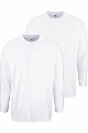 Fruit Of The Loom Shirt met lange mouwen van puur katoen (set, 2-delig)