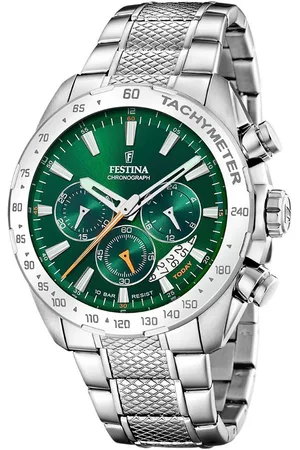 Festina Chronograaf Timeless Chronograph Horloge, quartzhorloge, herenhorloge, stopwatchfunctie, stalen armband
