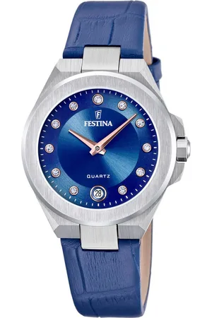 Festina Kwartshorloge Mademoiselle Horloge, dameshorloge, leren band, analoog, dag, zirkonia (synth.)