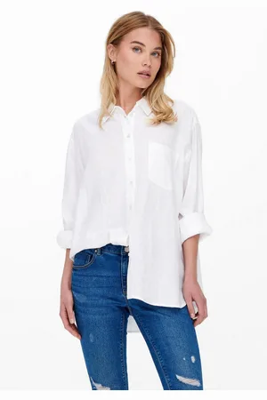 ONLY Lange blouse ONLTOKYO L/S LINEN BLEND SHIRT