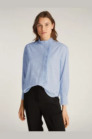 Tommy Hilfiger Overhemdblouse COTTON STP RUFFLE RELAXED SHIRT