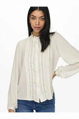 JDY Blouse met ruches ELLIS L/S LACE SHIRT WVN NOOS