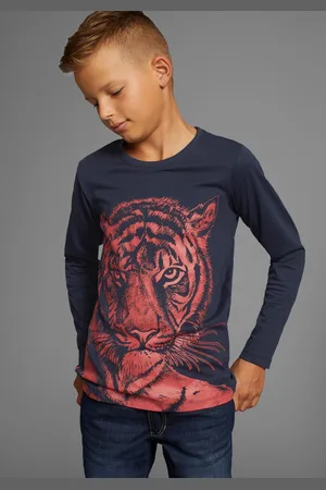 Kidsworld Shirt met lange mouwen NEON TIGER Lange mouwen, basic pasvorm, met trendy print, ronde hals