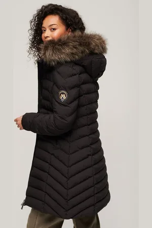 Superdry Gewatteerde jas FUJI NEPPEL HOOD MID LENGTH