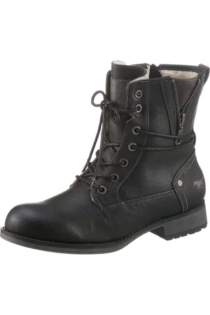 Mustang Winterlaarzen , blokhak, winterlaars, veterschoenen bezet met studs