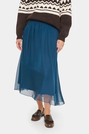Saint Tropez Midirok CoralSZ Skirt gemaakt van chiffon