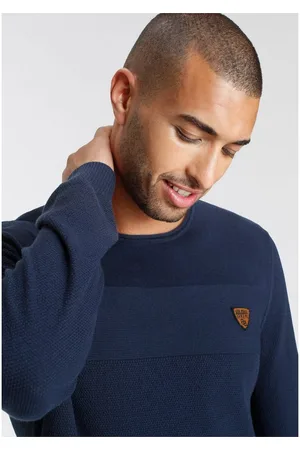 Bruno Banani Trui met ronde hals in modieuze tricot-look