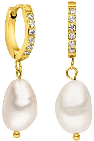 Purelei Oorringen Sieraad cadeau Malahi oorbellen, 2024-Earring-Malahi Made in Germany - met een zirkoon (synth.) - met zoetwater-cultivéparel