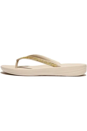 FitFlop Teenslippers IQUSHION SPARKLE - CLASSIC sleehak, zomerschoen, slippers met fonkelende glitterafwerking