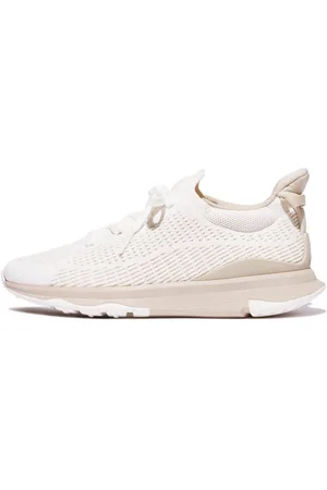 FitFlop Slip-on sneakers VITAMIN FFX KNIT SPORTS SNEAKERS met opgestikte veters, vrijetijdsschoen, lage schoen, instapschoen