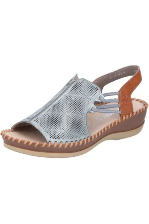 Rieker Sandalen , zomerschoen, sandaal, sleehak, met elastiek voor veilige grip