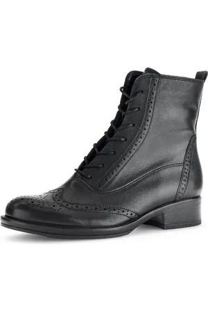 Gabor Veterlaarsjes blokhak, veterschoenen, business schoen met modieuze lyra-perforatie