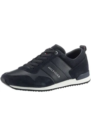 Tommy Hilfiger Sneakers ICONIC LEATHER SUEDE MIX RUNNER in materiaalmix, vrijetijdsschoen, lage schoen, veterschoen