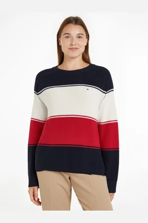 Tommy Hilfiger Trui met ronde hals met geborduurd logo (Global Serie TH VROUWEN)