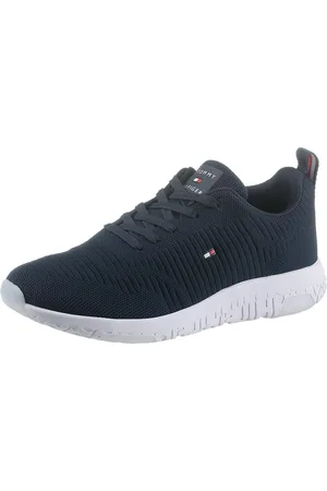 Tommy Hilfiger Sneakers CORPORATE KNIT RIB RUNNER met zijlogo-vlag, vrijetijdsschoen, lage schoen, veterschoen