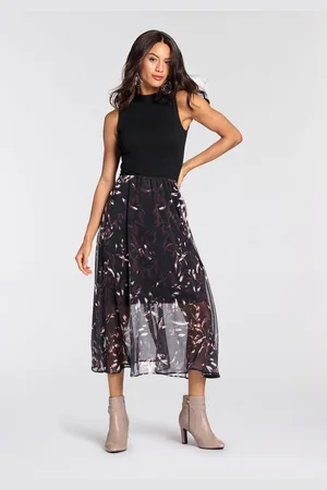 Laura Scott Chiffon jurk voor chique gelegenheden en casual vrijetijdlooks, kuitlang