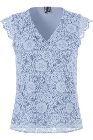 Pieces® Kanten top PCOLLINE SL LACE V-NECK TOP WVN NOOS