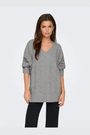 ONLY Trui met V-hals ONLJEANETT LIFE L/S CABLE V-NECK CC KNT