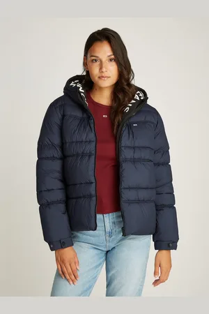 Tommy Hilfiger Gewatteerde jas met een logo-opschrift