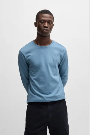 HUGO BOSS Shirt met lange mouwen Tacks 10242631 02 met merkembleem op de borst