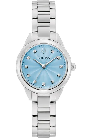 BULOVA Kwartshorloge Polshorloge, dameshorloge, roestvrijstalen armband, met diamanten