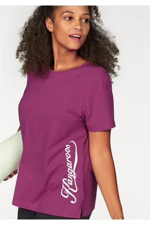 KangaROOS T-shirt Korte mouwen, figuurvolgend, effen, ronde hals, casual