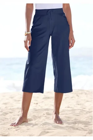 beachtime 7/8-strandbroek van zachte jersey, wide leg, joggingbroek, loungebroek